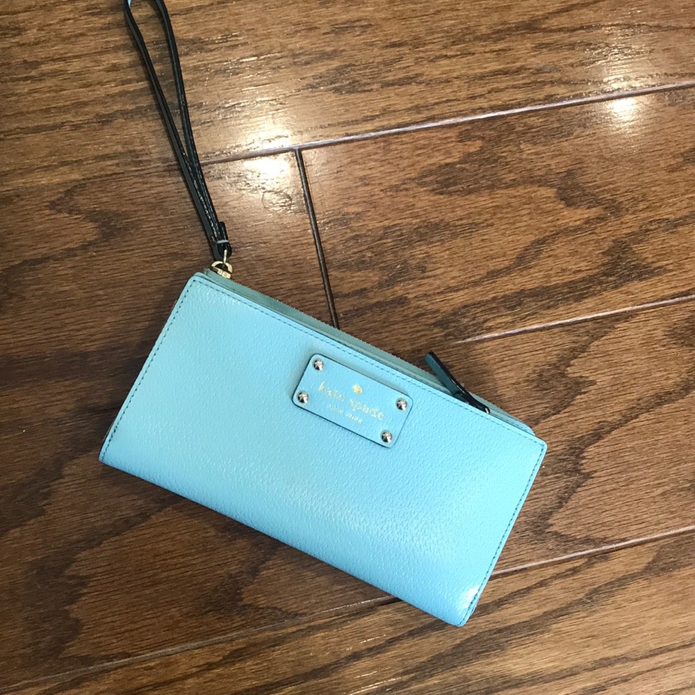 Pastel blue Kate Spade wristlet